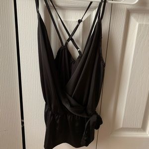 Black silk tank